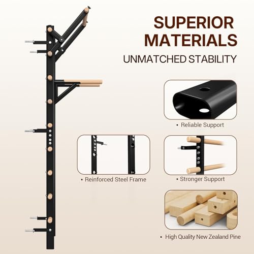 Swedish Ladder with Bars - Wooden Stall Bar & Suspension Trainer