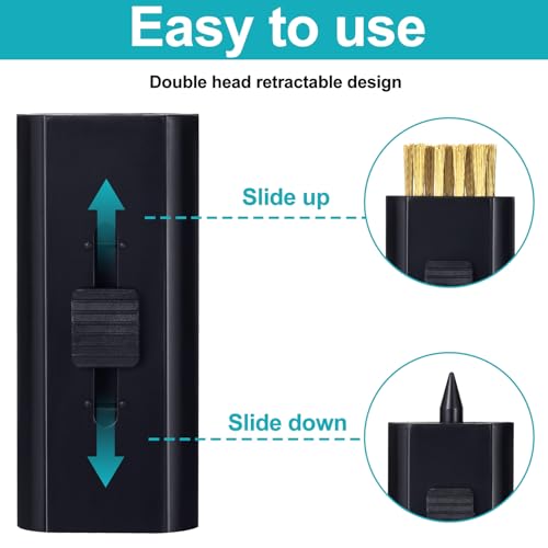 Retractable Golf Club Cleaner Brush - 2 Pack, Black