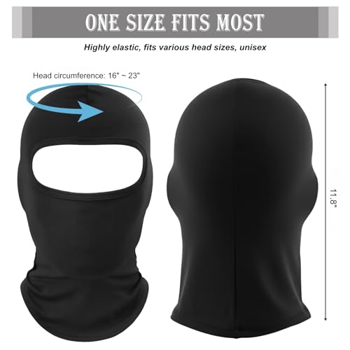 6 Pack Full Face Ski Mask Balaclava - Black for Men & Women