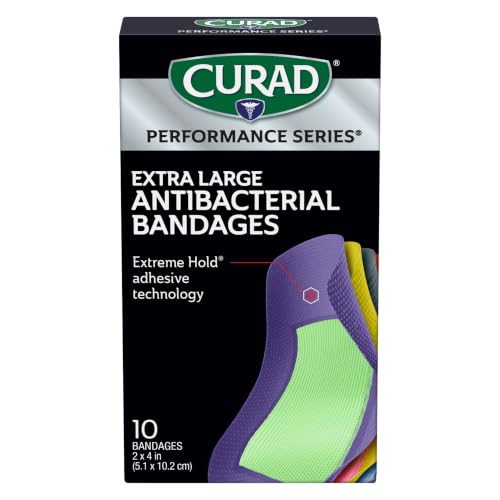 Curad Performance Series Extra Large Antibacterial Bandages - Pack of 3 (30 Count)