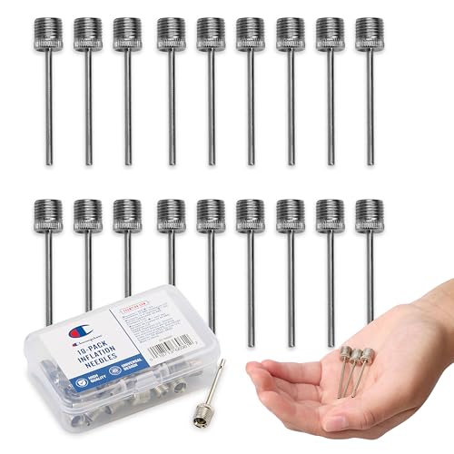 Ball Pump Needles with Metal Inflation Tips & Compact Case - Metallic