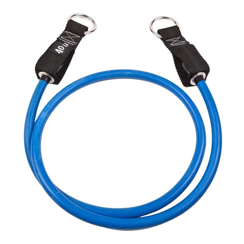 GoFit Blue 40 lb Resistance Power Tube with Carabiner Loop – Natural Rubber Full-Body Training