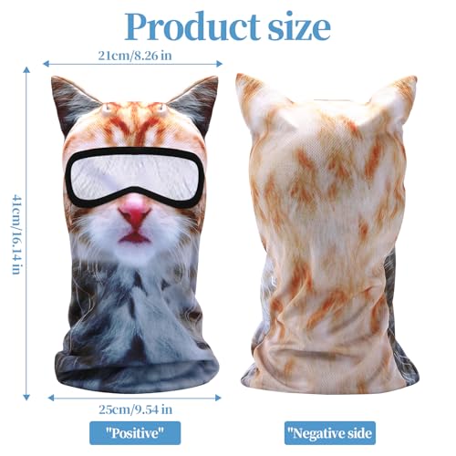 3D Cat Ski Mask Balaclava with Ears - One Size Yellow