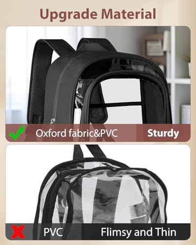 Clear Backpack with Reinforced Straps for 15.6" Laptop - Unisex
