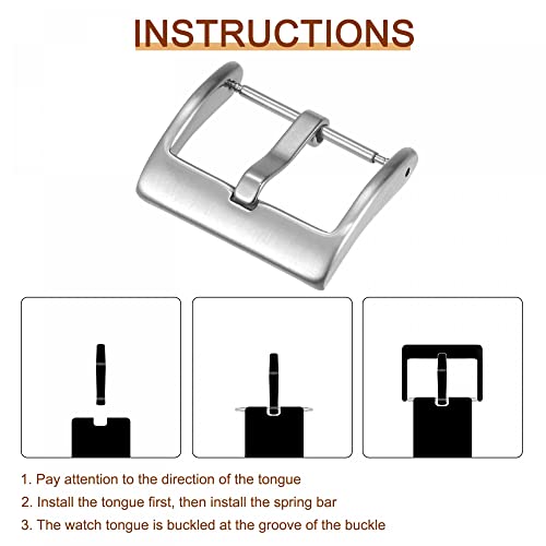 20mm Stainless Steel Watch Strap Clasp Replacement - 2 Pcs