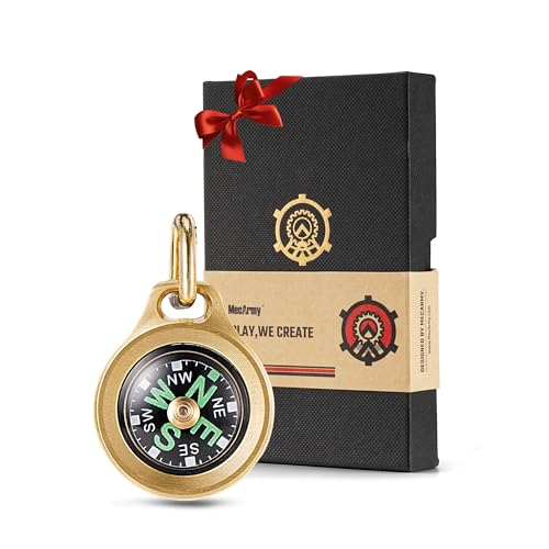 MecArmy Mini Compass CMP-Brass Waterproof Titanium & Brass Pocket Navigation Tool for Hiking & Survival