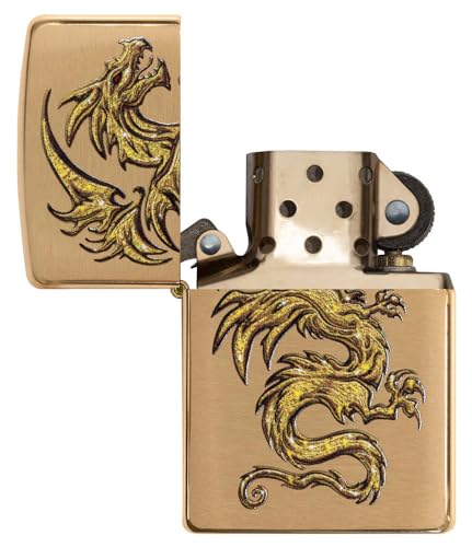 Zippo Brass Dragon Design Windproof Pocket Lighter