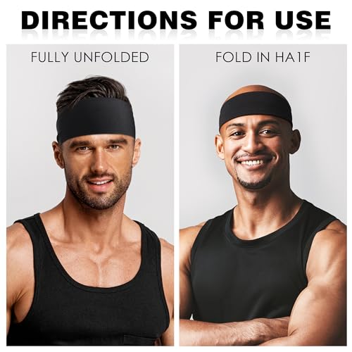 7 Pack Non-Slip Sports Headbands - Moisture Wicking Workout Sweatbands - Multi