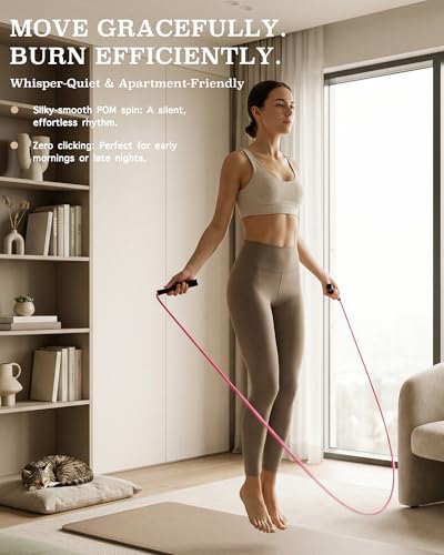 Silent Jump Rope for Women - Adjustable PVC - Yellow - 5mm