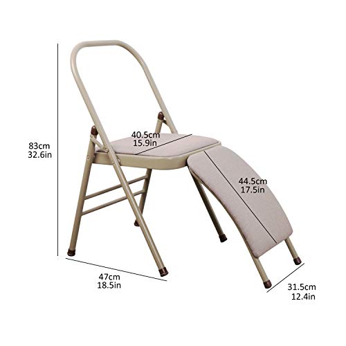 Yoga Chair with Lumbar Support - Foldable Balance Training (Grey)