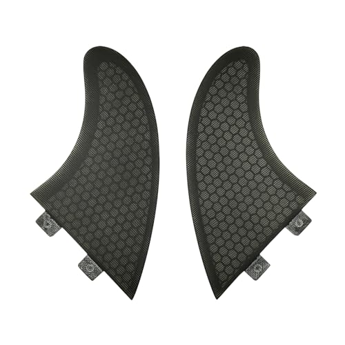 UP SURF Fiberglass Honeycomb Keel Twin Fin Set Black & White for Surfboards
