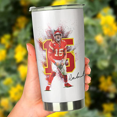 TEERABBIT Patrick Mahomes II Insulated Stainless Steel Tumbler 20oz - Go Big Or Go Mahomes Gift for Football Fans