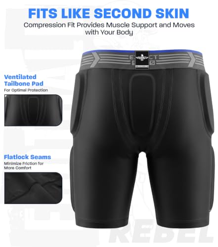 Rebel 5-Pad Youth Football Girdle with Cup Pocket | Lightweight