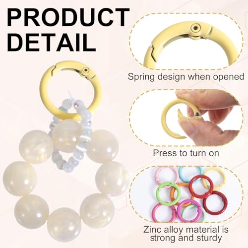 Round Spring O Rings - 10 Pcs Mixed Color 25mm Keyring Clips