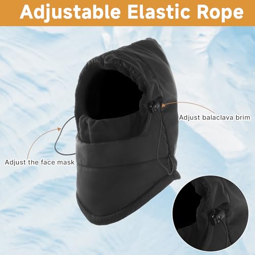 Windproof Balaclava Ski Mask - Adjustable Cold Weather Face Cover - Grey