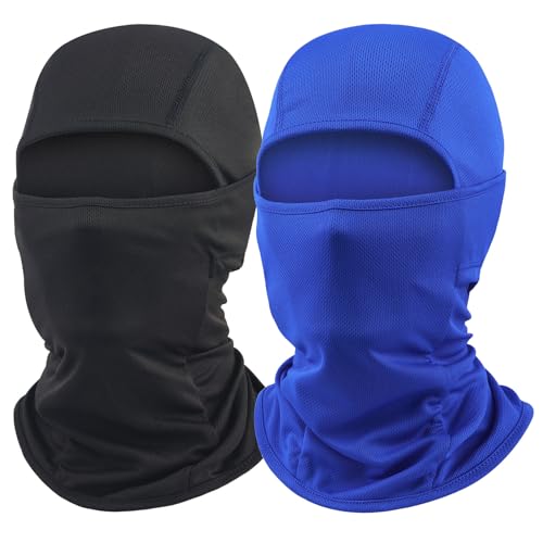 Ski Mask Balaclava - Motorcycle Face Mask with UV Protection - Black & Royal Blue