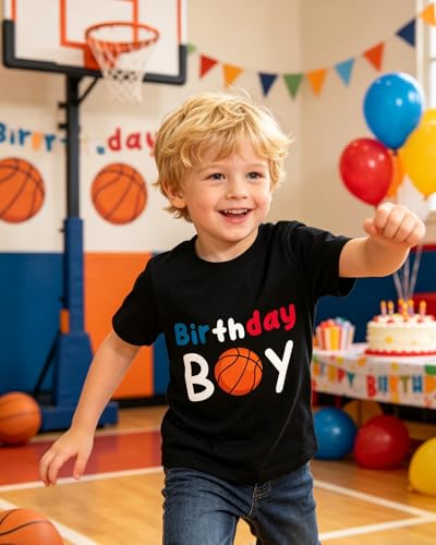 Birthday Boy Shirt for Toddler - Basketball 4T Short Sleeve Tee