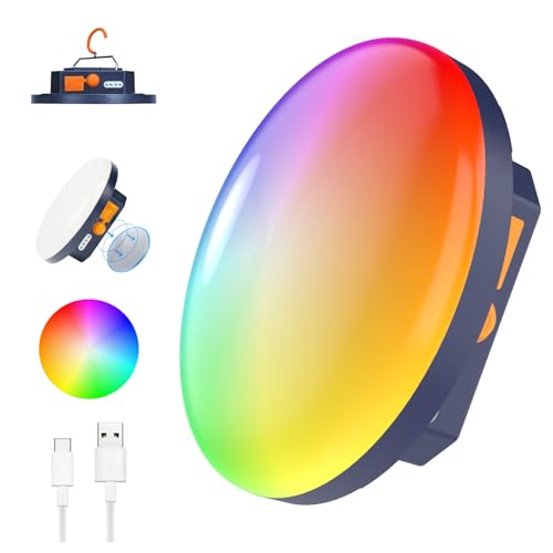 10000mAh Rechargeable 3000LM Tent Light Camping Light, 6500K 24Hours Long Play Time , Outdoor Night Market Light Night Fishing Lantern Emergency Lights for Hurricane Tsunami disasters (Colorful)