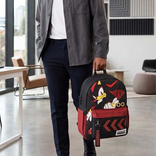 Sonic The Hedgehog Shadow 16.5" Black Backpack with Laptop Pocket