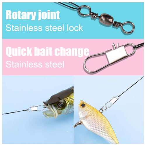 30pcs Stainless Steel Fishing Leaders - 9.25 Inch with Swivel