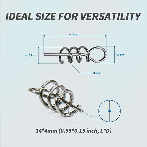 200 Pack Twist Lock Fishing Hook Centering Pins - 14mm