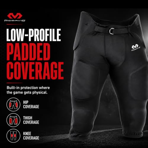 Integrated 7-Pad Football Pants for Men - Adjustable Fit