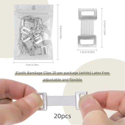 30 Pcs Reusable Elastic Bandage Clips with Metal Clasp