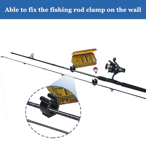 20 Pcs Fishing Rod Clips - Black Holder for Fishing Poles