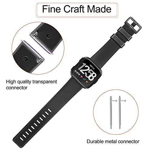 Soft Elastomer Sport Watch Band for Versa Series - Black, Large
