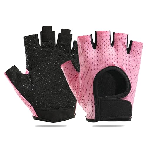 Fingerless Workout Gloves for Women - Pink, Excellent Grip