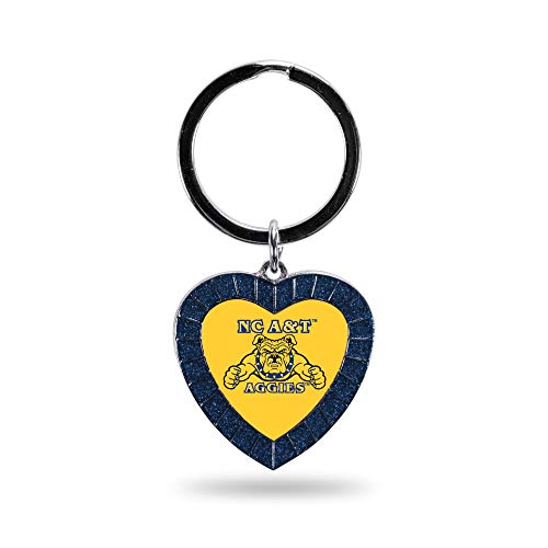 North Carolina A&T Aggies Rhinestone Heart Keychain - Navy
