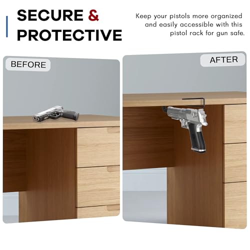 Pistol Rack Gun Safe Organizer - 2 Pack Handgun Hangers
