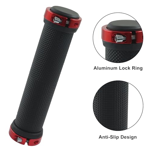 Yellow Mountain Handlebar Grips - 2 Pcs Rubber Non-Slip Red