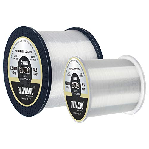 Fluoro Fishing Line - 100% Soft Fluorocarbon, 6 lb, 300 yds, Clear