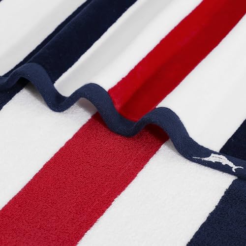 Tommy Bahama Beachside Navy/Red 2 Pack Cotton Velour Beach Towels 36x68