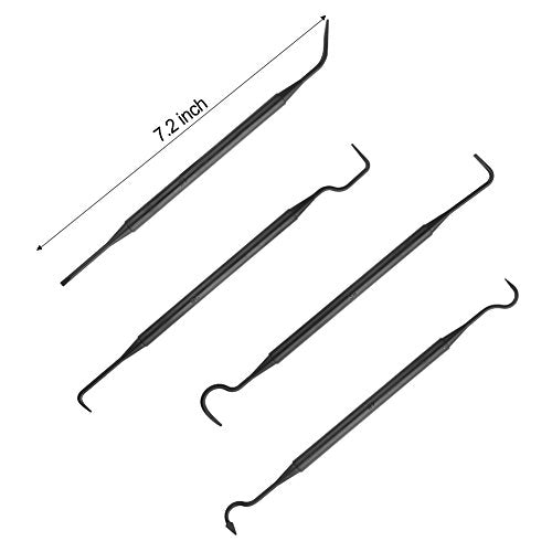 Gun Cleaning Tools Kit - 4 Brushes & 4 Plastic Picks - Black