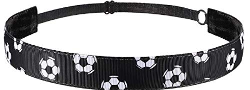 No Slip Adjustable Soccer Headband for Girls - Black