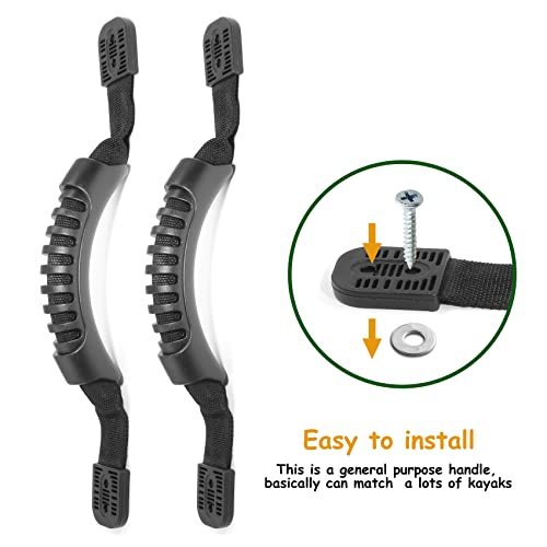Kayak Carry Handles - 2 Pcs Rubber Side Mount with Fixing End