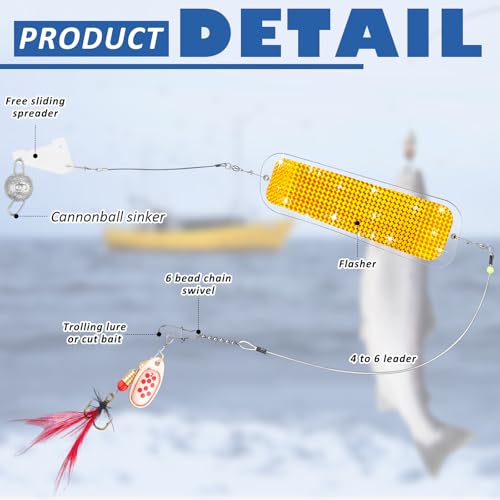 Seenelling 2 Pcs 11-Inch Kokanee Fishing Flashers - One Color