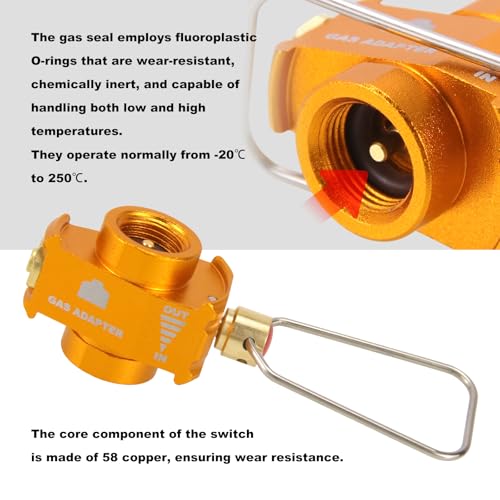 RULLINE Gold Basic Camping Gas Canister Refill Adapter - Compact, Durable
