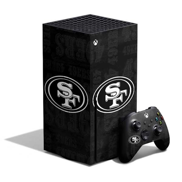 San Francisco 49ers Xbox Series X Skin - NFL Decal in Black & White