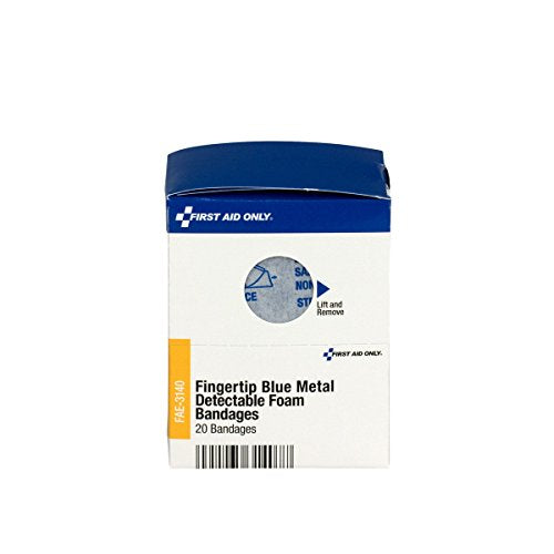 Metal Detectable Foam Fingertip Bandages - Blue Latex-Free - FAE-3140