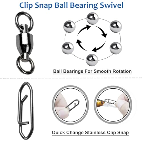 AMYSPORTS High Strength Snap Swivels Stainless Bearing Rolling