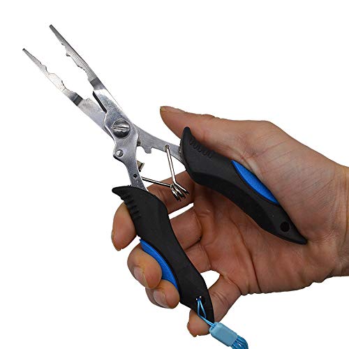 Stainless Steel Fishing Pliers - Needle Nose Multitool with Sheath & Lanyard - Color-1