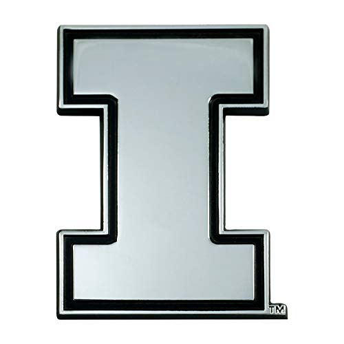 Chrome Emblem - Illinois Illini - 3" x 3" - Fan Pride