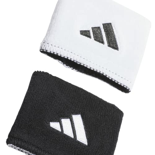 Reversible Wristband - Unisex, Moisture-Wicking, Stretch Fit - White/Black/One Size