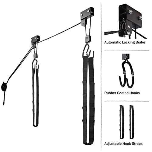 Kayak Storage Hoist - Overhead Pulley System, 125lb Capacity, 1 Pack