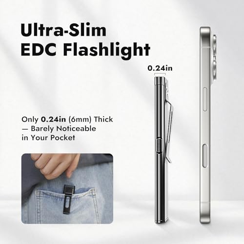 WARSUN T7 PRO Rechargeable LED EDC Flashlight, Compact Pocket Light with Magnetic Base