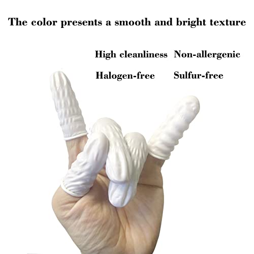 Large Disposable Nitrile Finger Cots - 100 Pack, White