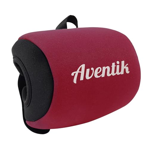 Neoprene Fishing Reel Cover Pouch - Black/Red, 4.3'' x 3.3''
